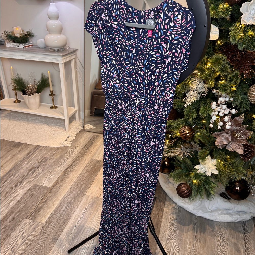 Vince Camuto Navy and Pink Jumpsuit